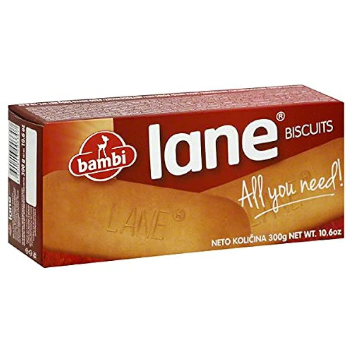 Bambi Plazma Lane biscuits package front view ideal for quick, comforting snacking.