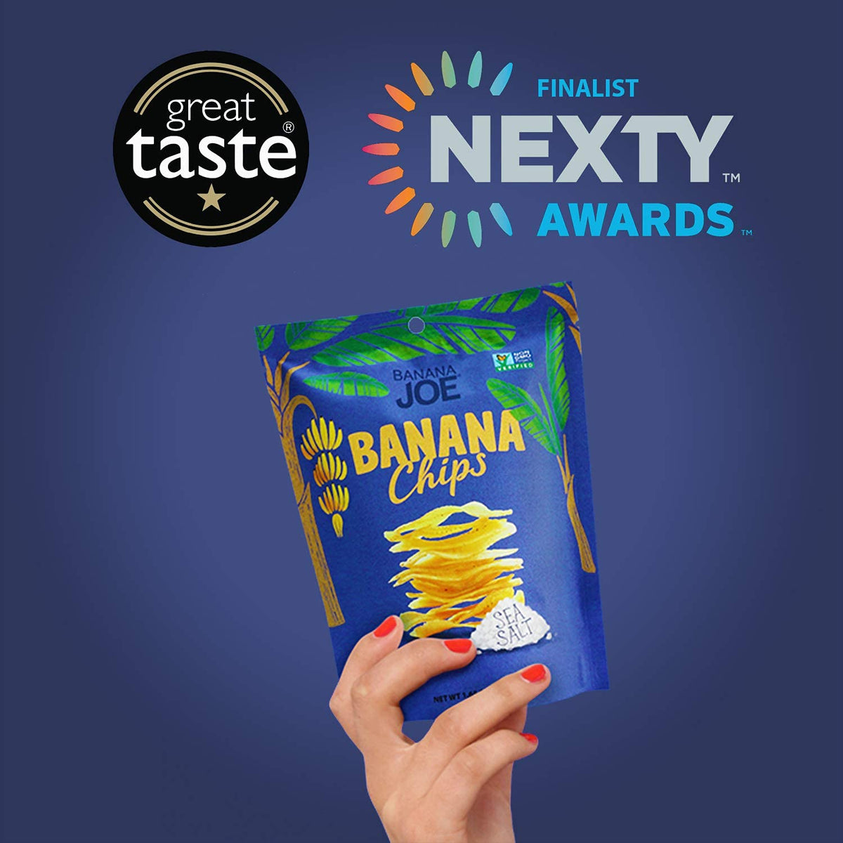 Banana Joe banana chips gluten-free vegan, suitable for plant-based diets.