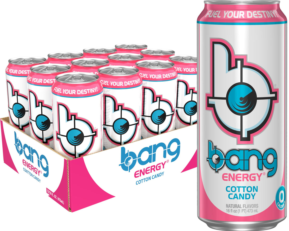 Bang Energy Cotton Candy multipack on shelf, convenient for on-the-go energy.