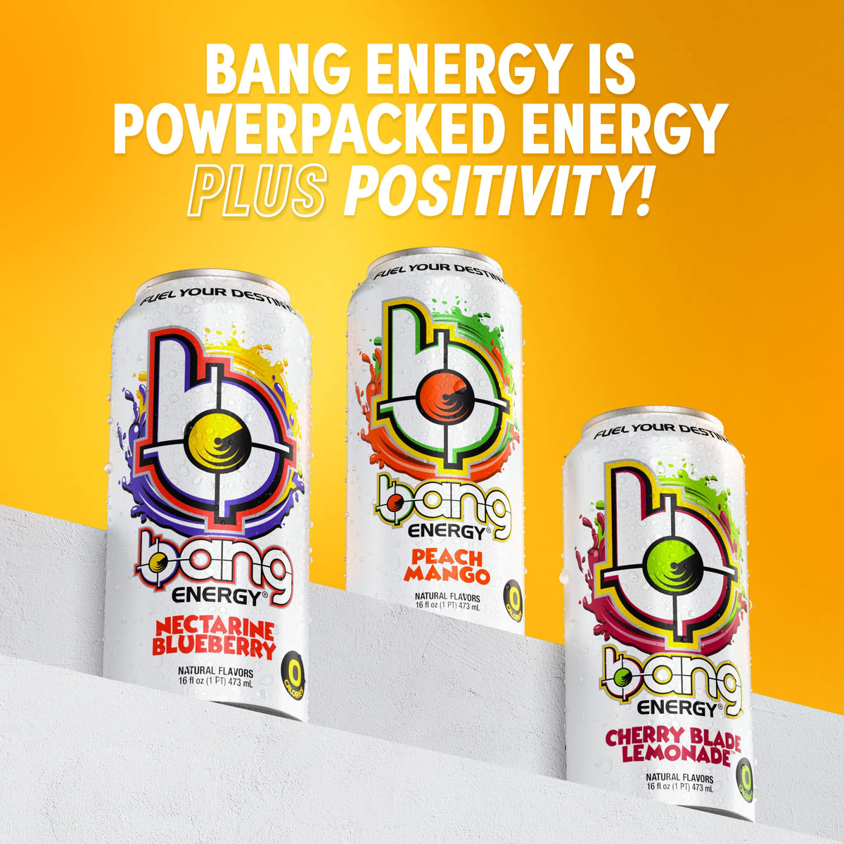 Bang Energy Peach Mango ready for workouts with sustained focus