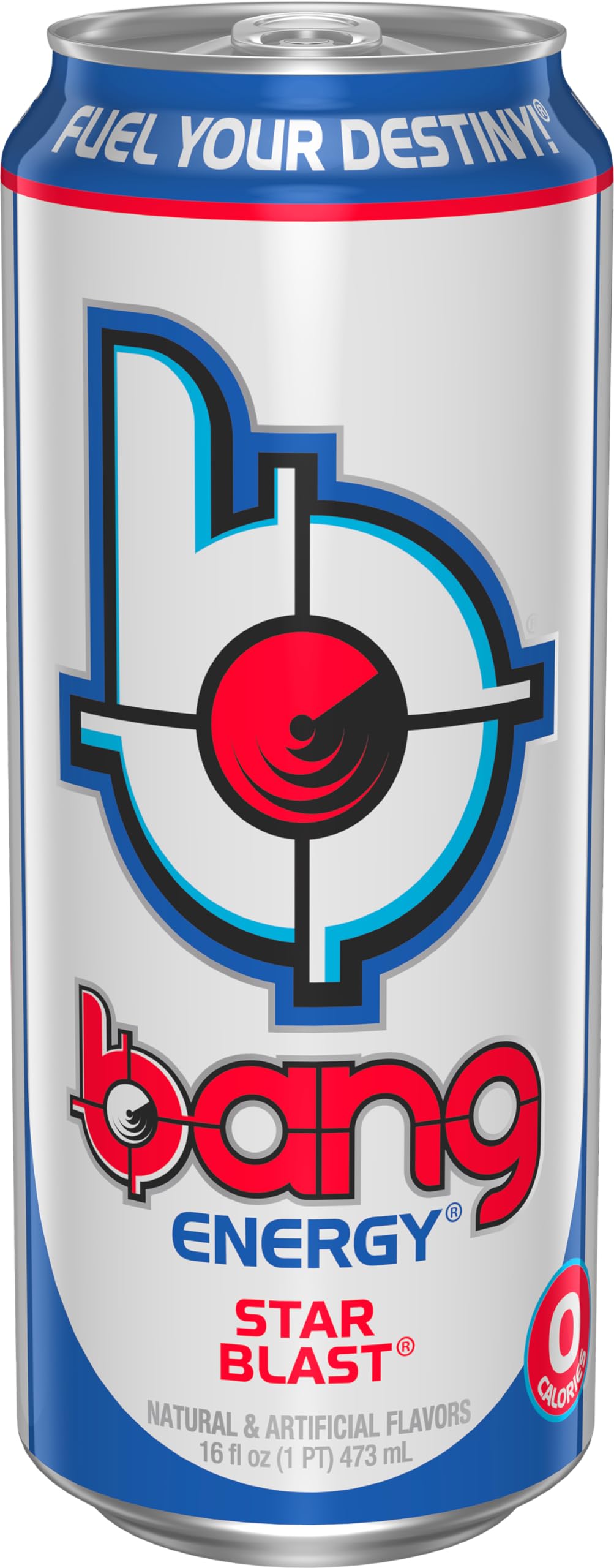 Bang Energy Star Blast can shows 300 mg caffeine for focus.