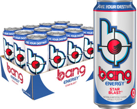 Bang Energy Star Blast can front view, ideal for on-the-go energy.