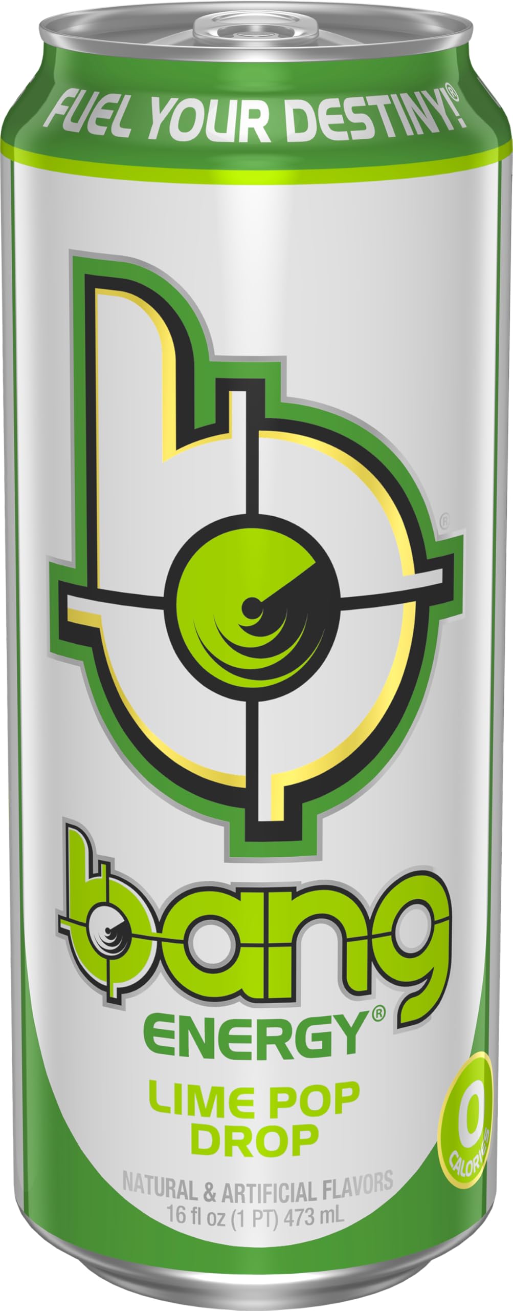 Pack of 12 Bang Lime Pop Drop cans arranged for display.