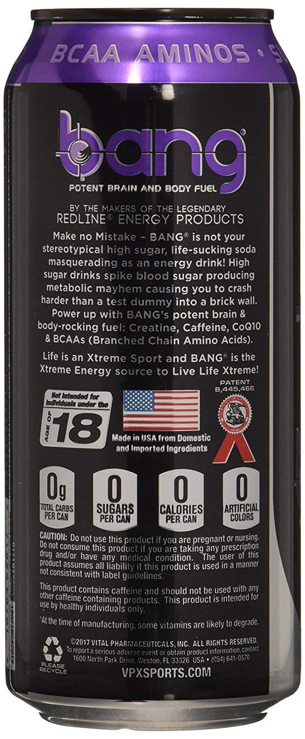 Bang Purple Haze hand holding can, portable energy