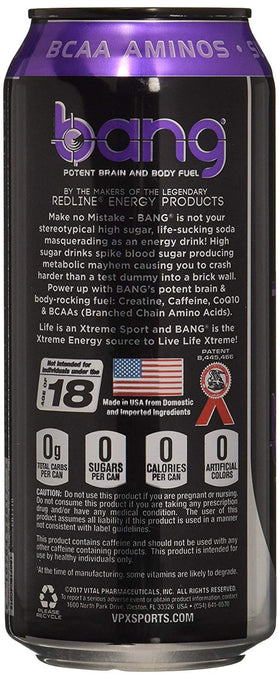 Bang Purple Haze hand holding can, portable energy