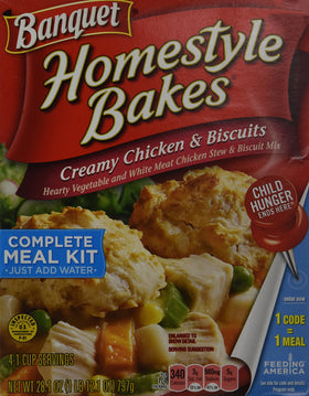 Banquet Homestyle Bakes box for a quick family dinner