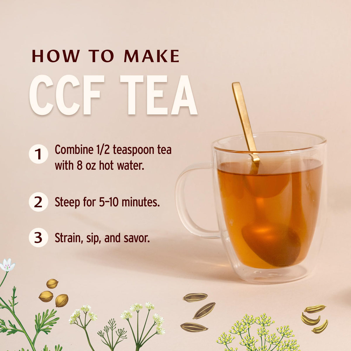 Banyan Botanicals CCF Tea golden brew suggests natural detox and flavor.