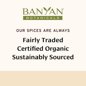 Banyan Botanicals Kitchari Spice Mix packaging, organic and non-GMO promise