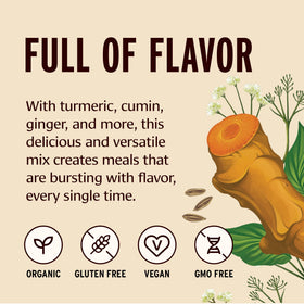 Banyan Botanicals Kitchari Spice Mix with spoon, ideal for quick gut-friendly seasoning