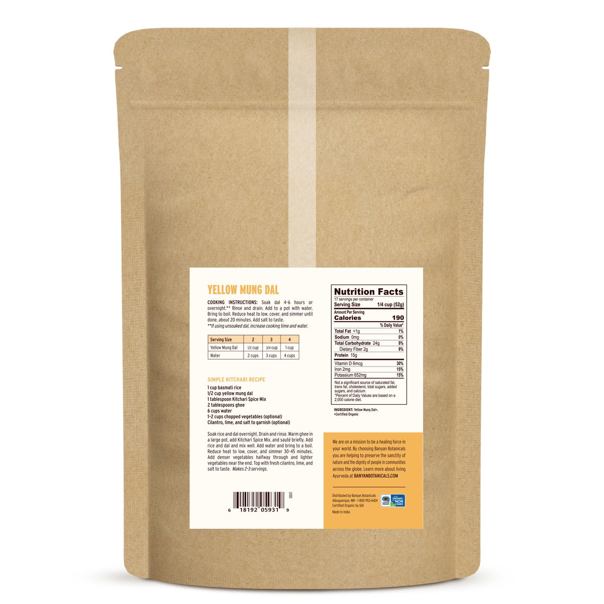 Banyan Botanicals organic certification seal on packaging emphasizes trusted quality.
