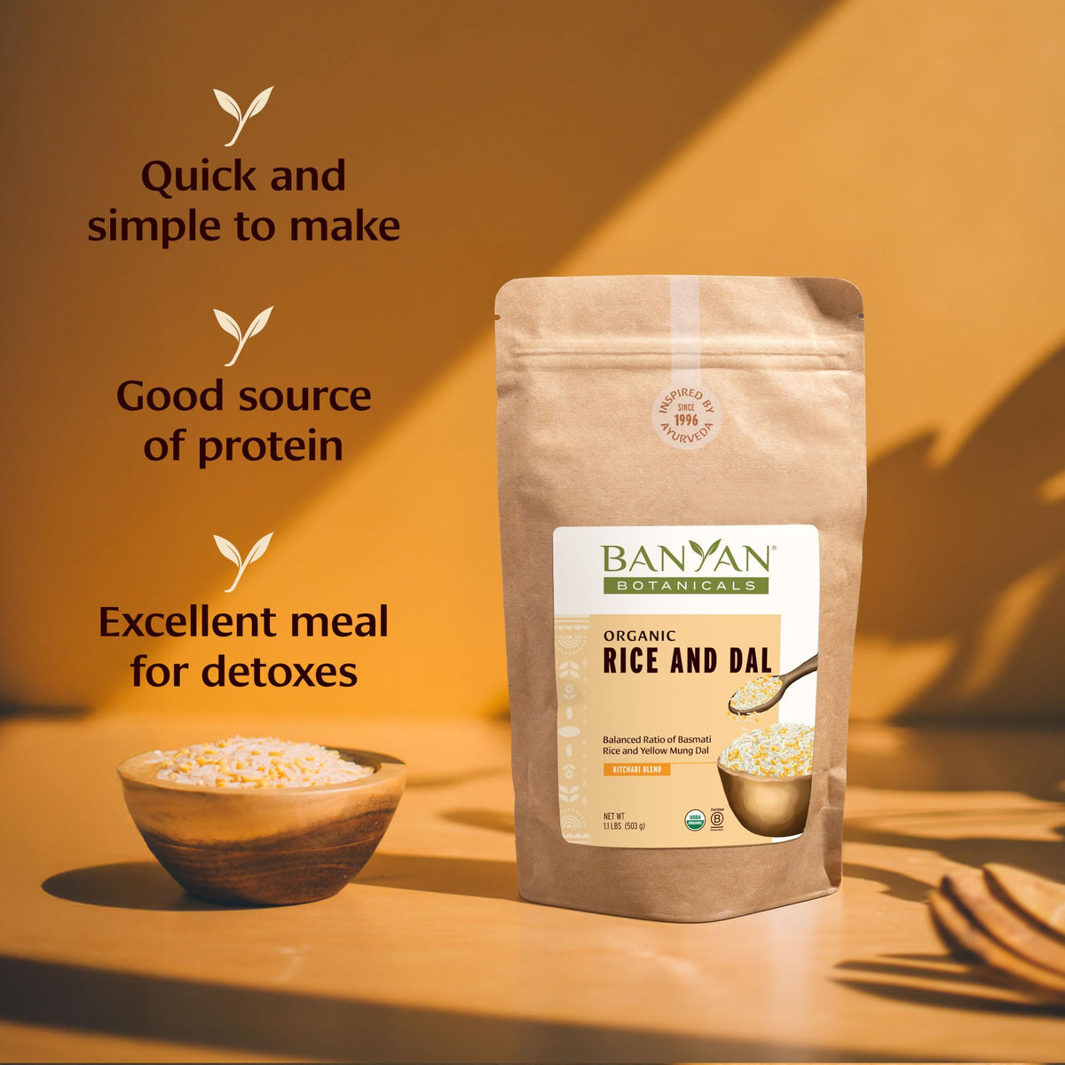 Pre blended kitchari bags from Banyan Botanicals simplify a cleanse.