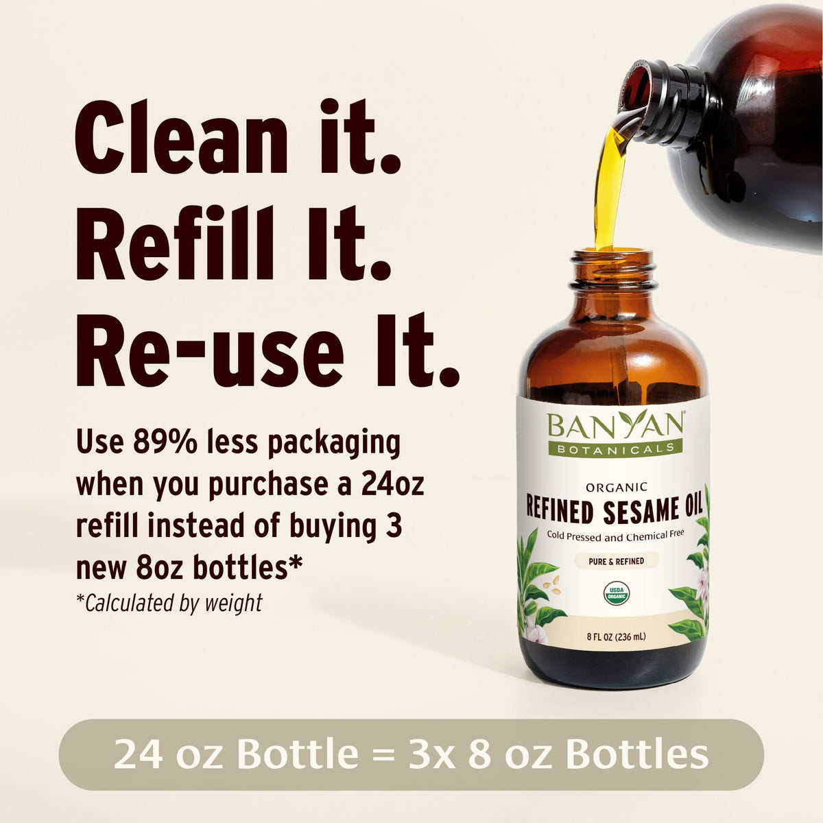 Banyan Botanicals body massage with refined sesame oil