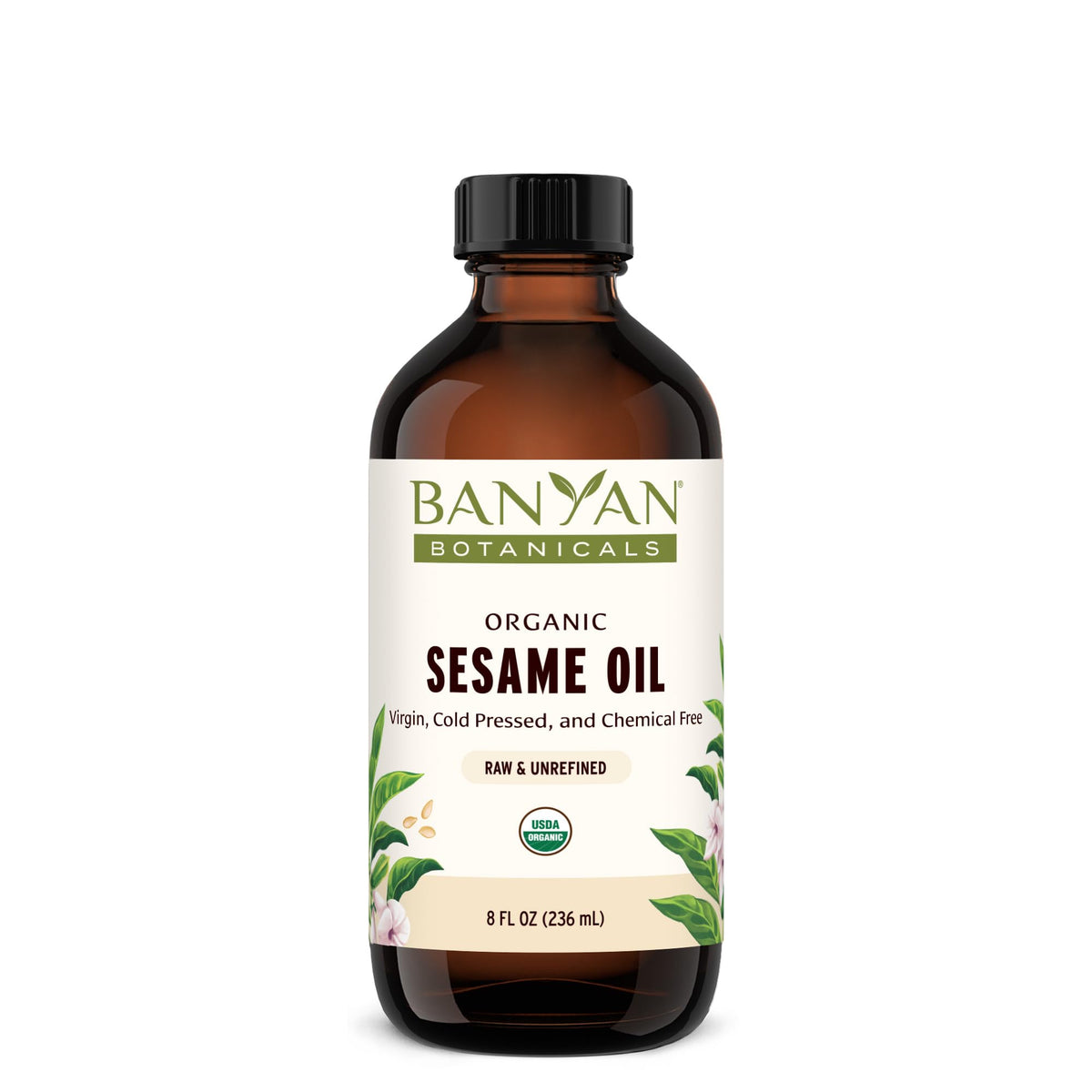 Banyan Botanicals sesame oil bottle for skin and hair nourishment