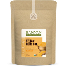 Banyan Botanicals Yellow Mung Dal package with organic split mung beans for quick meals