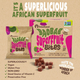 Baobest Superfruit Bites Raspberry Pack offers bright berry tang in a portable snack