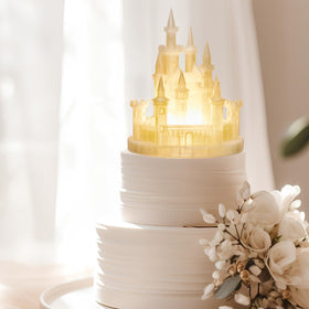 Baquler castle cake topper with light-up centerpiece ideal for weddings
