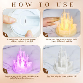Baquler glow-in-the-dark castle topper on cake for photos