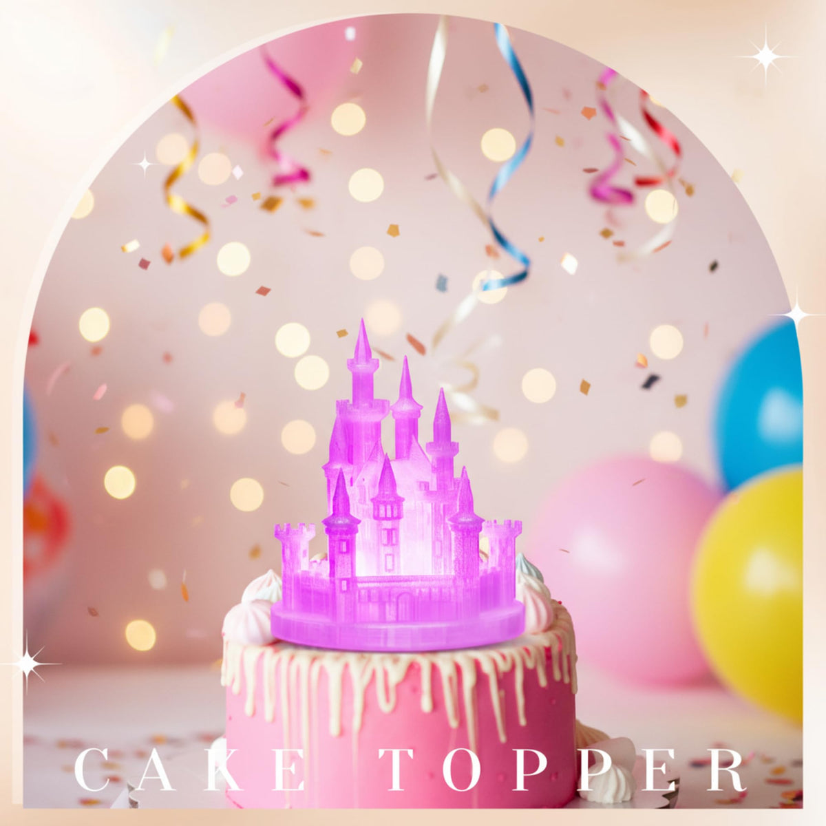 Baquler night-light castle topper doubles as desk decor after event
