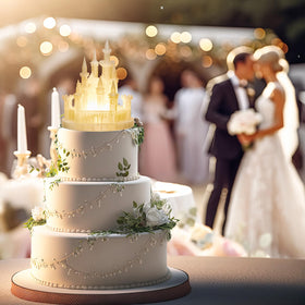 Baquler wedding cake topper with switchable lights for ambiance