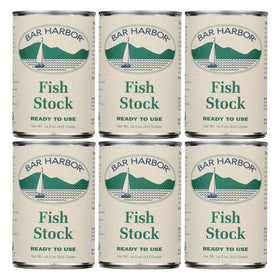 Bar Harbor Fish Stock Pack-6: convenient six-pack for quick flavor boosts in soups, risotto, and pasta.