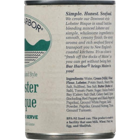 Bar Harbor lobster bisque can—pack of six for convenient, ready-to-serve meals.