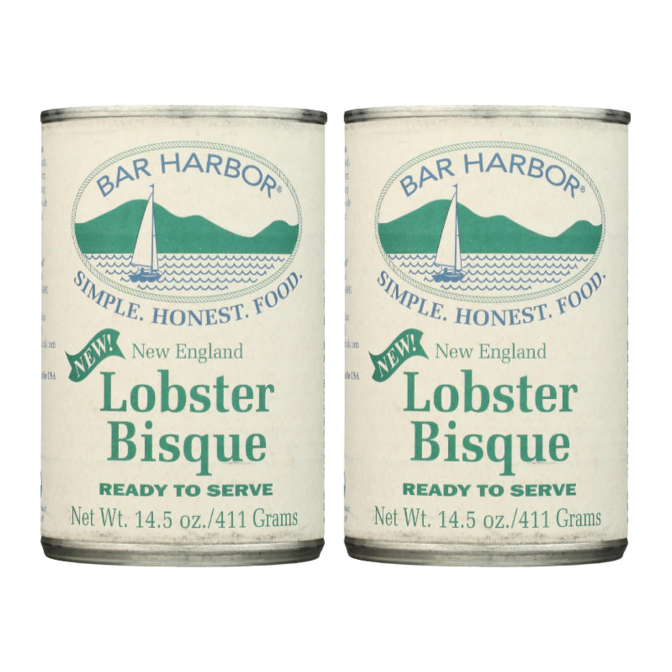 Bar Harbor New England Lobster Bisque 2-pack can on shelf, ready to heat for easy meals