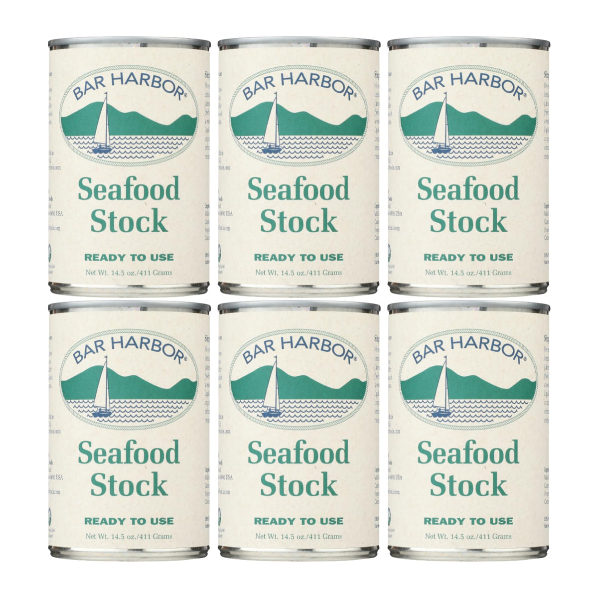 Bar Harbor Seafood Stock tin front shows packaging and ready-to-use flavor.