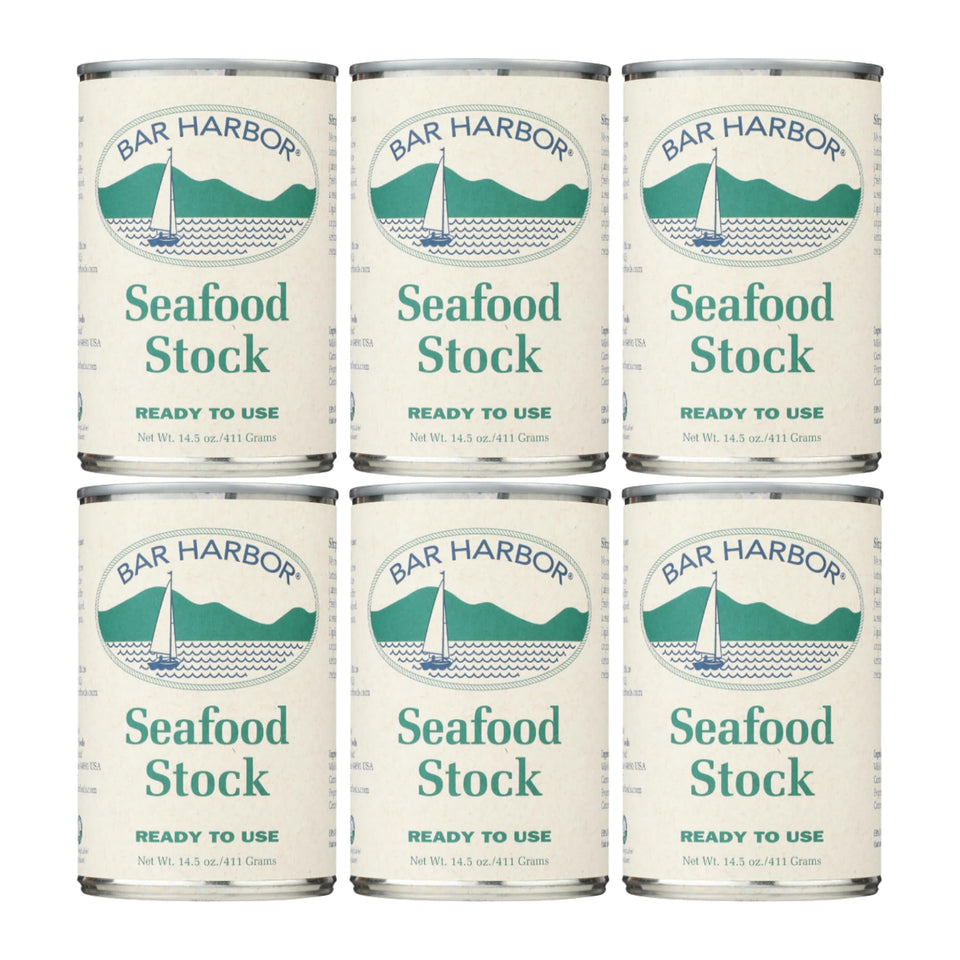 Bar Harbor Seafood Stock tin front shows packaging and ready-to-use flavor.