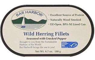 Bar Harbor wild herring fillets smoked to a rich wood flavor, ready in seconds.