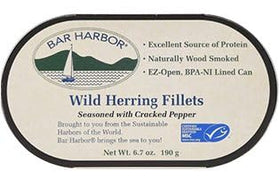 Bar Harbor wild herring fillets smoked to a rich wood flavor, ready in seconds.
