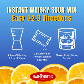 BAR-TENDER'S BRAND cocktail mix packet closeup showing convenient sachets for quick drinks.