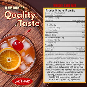 BAR-TENDER'S BRAND old-school look with new-flavor label appealing to guests.