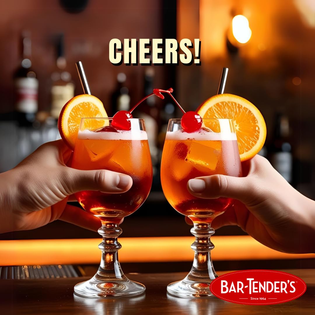 BAR-TENDER'S BRAND party-ready whiskey sour idea with quick mix and glassware.