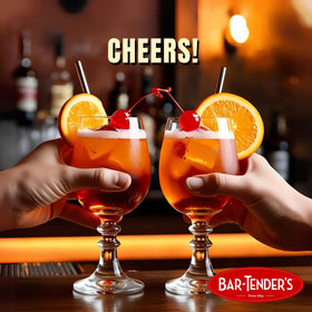 BAR-TENDER'S BRAND party-ready whiskey sour idea with quick mix and glassware.