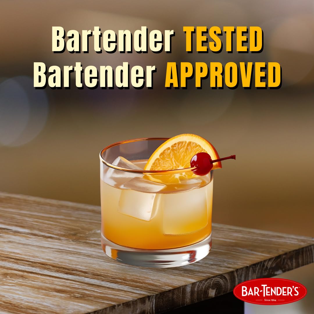 BAR-TENDER'S BRAND prepared cocktails setup on table for a small gathering.