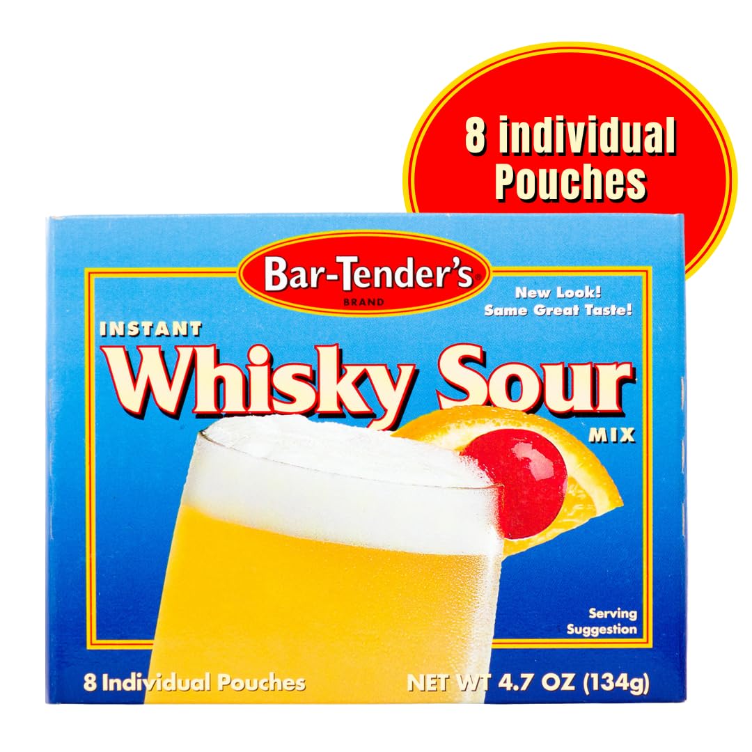 BAR-TENDER'S BRAND whiskey sour instant mix pour into glass for easy entertaining.