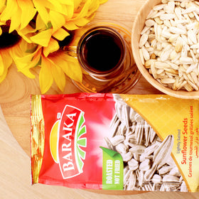 BARAKA packaging with shells, a convenient lunchbox snack option.