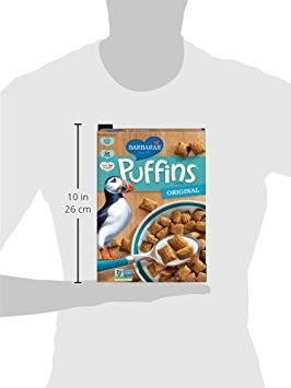Barbara's Bakery Puffins Original 6-pack cereal in a bowl with milk for crunch.