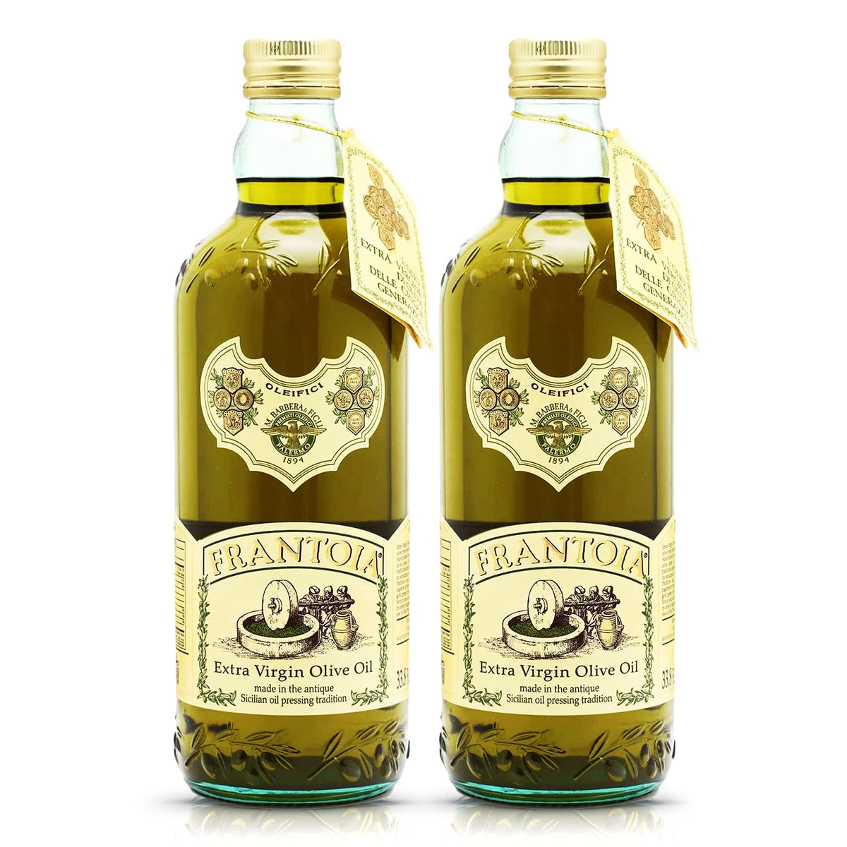Barbera Frantoi EVOO bottle front showing premium olive oil color and branding