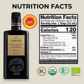 Barbera Lorenzo No. 3 label with olive grove backdrop.