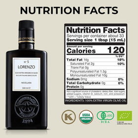 Barbera Lorenzo No. 5 EVOO pour over salad, highlighting soft fruity flavor.