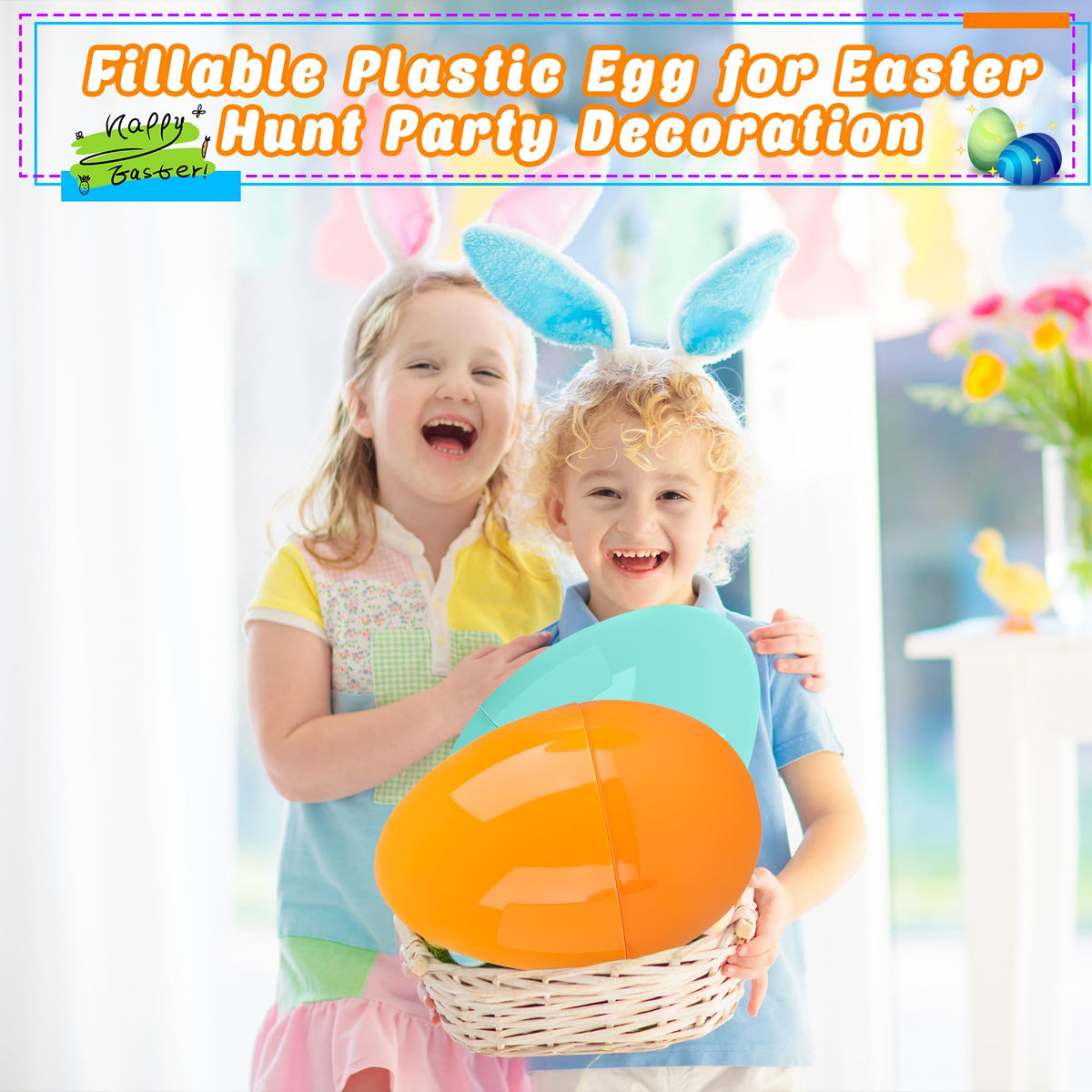 Barblog durable plastic Easter egg, jumbo size with smooth edges and secure closure