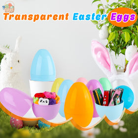 Barblog 6-inch clear Easter eggs designed for prize-filled hunts and gifting.