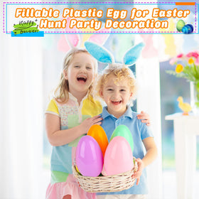 Barblog 8-inch clear Easter eggs with twist-open lids for larger surprises.