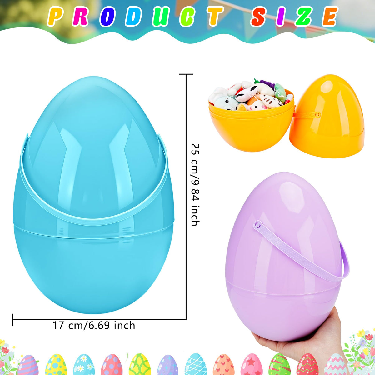 Barblog 10 inch Easter egg with twist-open design for easy filling.