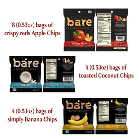Bare Baked Crunchy Banana Crunch bag supports gluten-free snacking anytime
