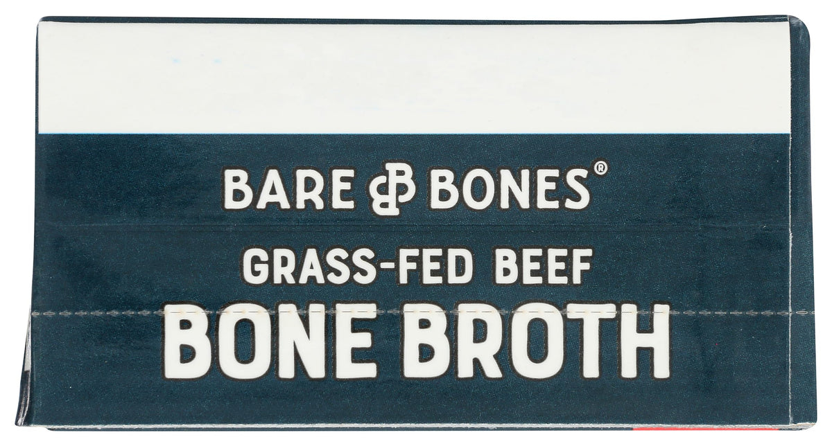 Bare Bones Beef Bone Broth Classic bottle highlights easy heat-and-serve convenience