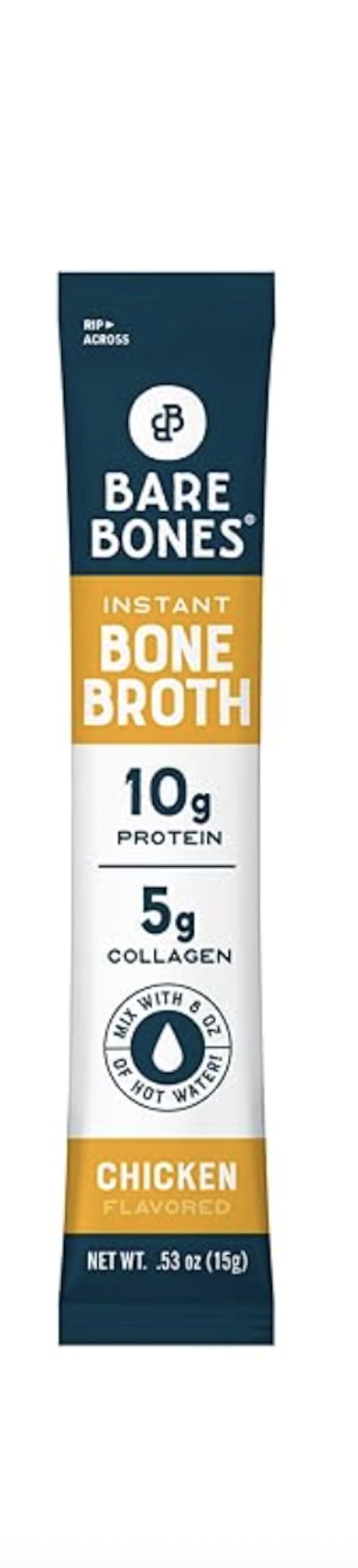 Bare Bones chicken broth 12-count box, ready for quick flavorful meals.
