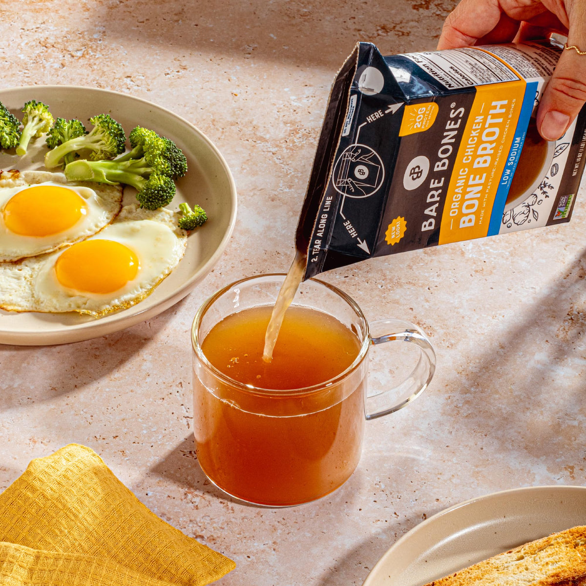 Bare Bones cup poured for sipping a comforting, keto-friendly snack