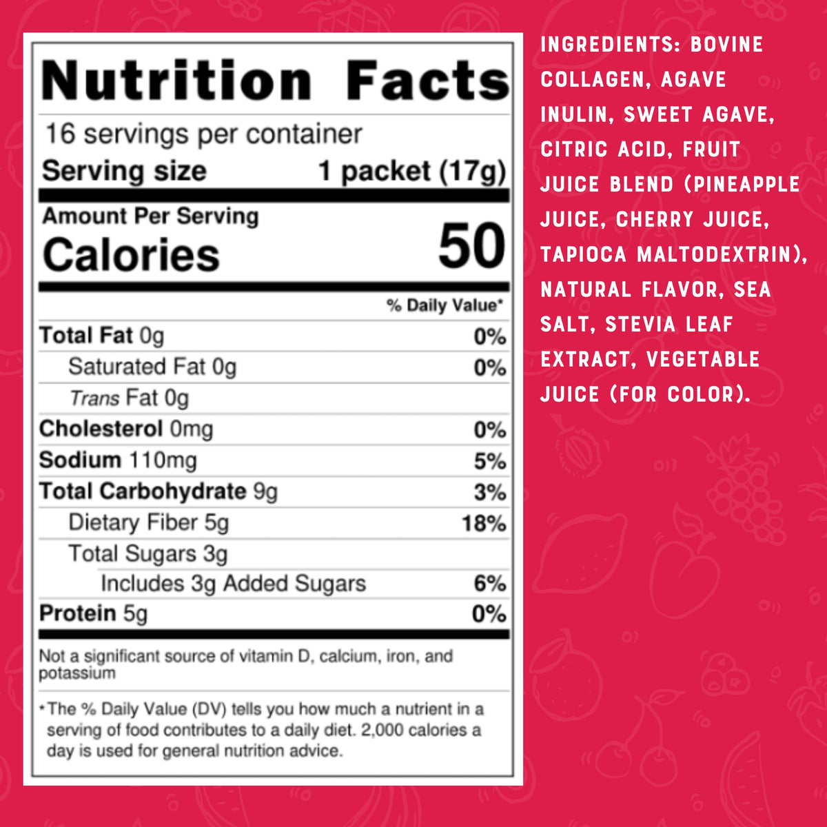 Bare Bones Fruit Punch front package label highlights gluten-free formula